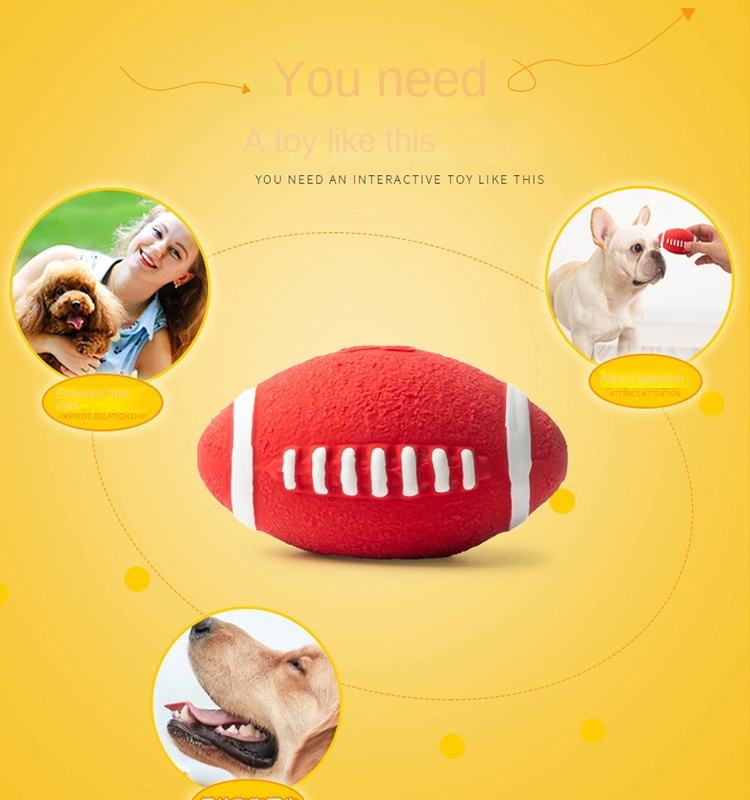 Dog toy latex relieves stress and produces sound interactive grinding of teeth and tearing of rugby balls — image 4