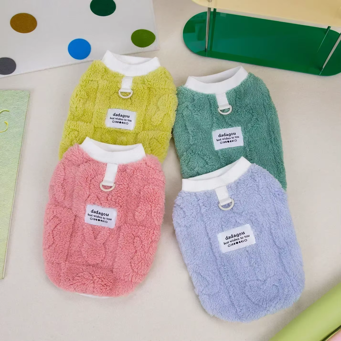 Pet dog clothes pet two-legged fleece pet dog clothing autumn and winter new 24 simple wind two-legged fleece — image 1