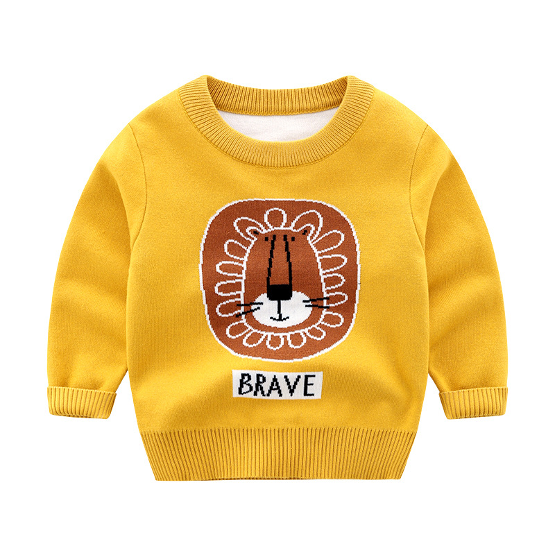 Children's Knitwear Boys' and Girls' Lion Cartoon Pattern Sweater — image 2