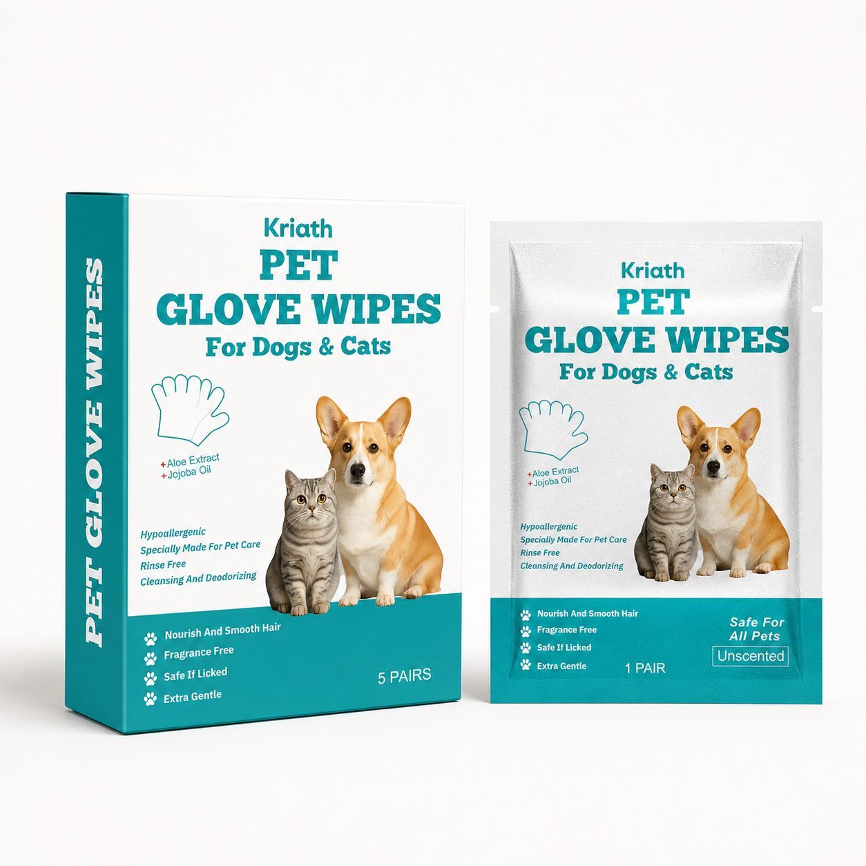 Kriath Disposable Pet Glove Wipes, 5 Pieces — image 1