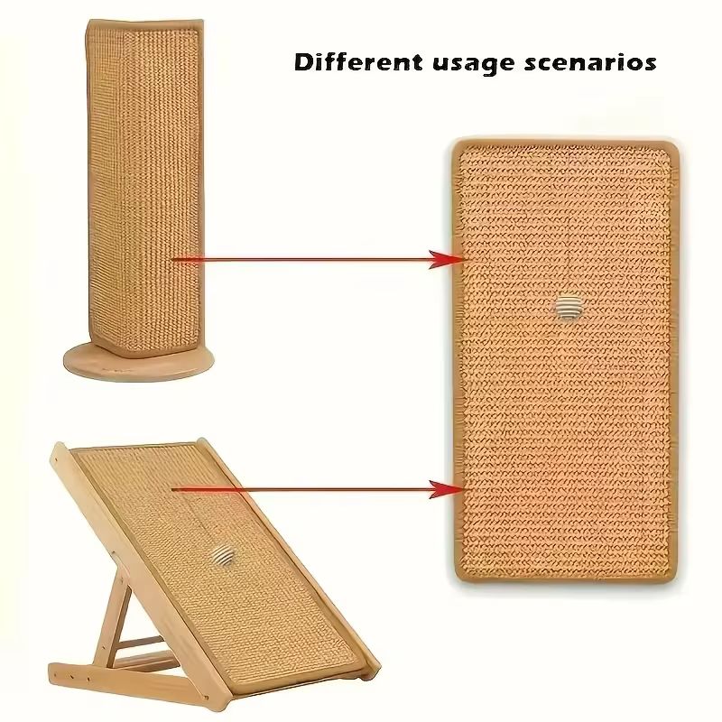 Standing Sisal Cat Scratcher with Hanging Ball, Space Saving Cat Furniture, Protect Sofa Chair Door, No Cat Tree Included — image 5
