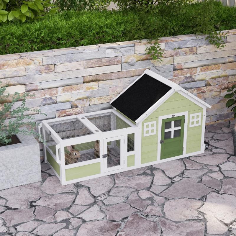 Rabbit Hutch With Asphalt Roof, Handle, Wheels, Multicolo — imagen 4
