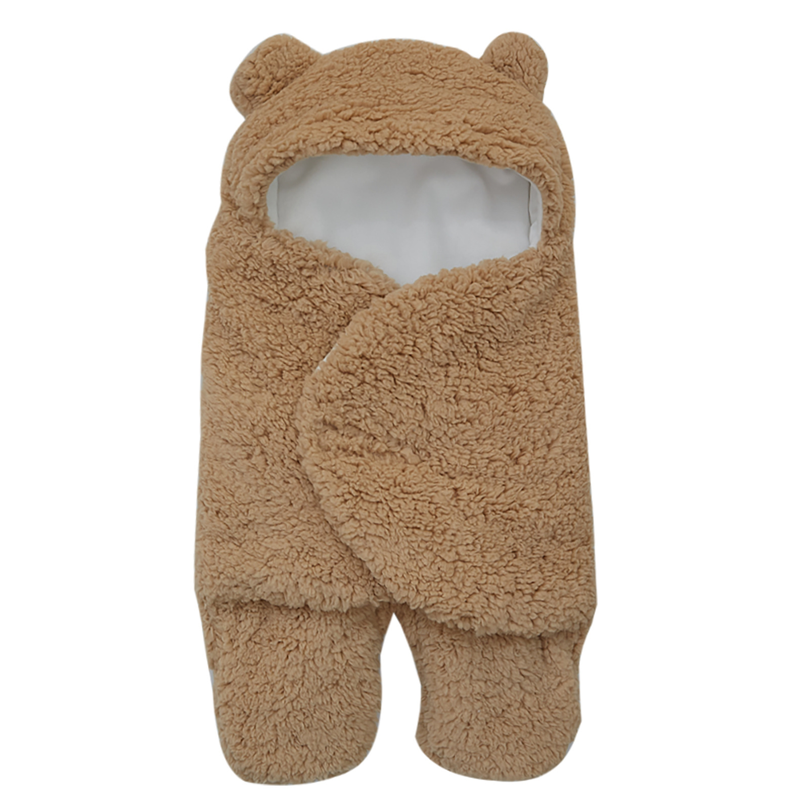 Infant Lamb Velvet Cotton-Filled Swaddle Blanket Newborn Anti-Startle Warm Sleep Bag Swaddle Wrap Blanket — image 8