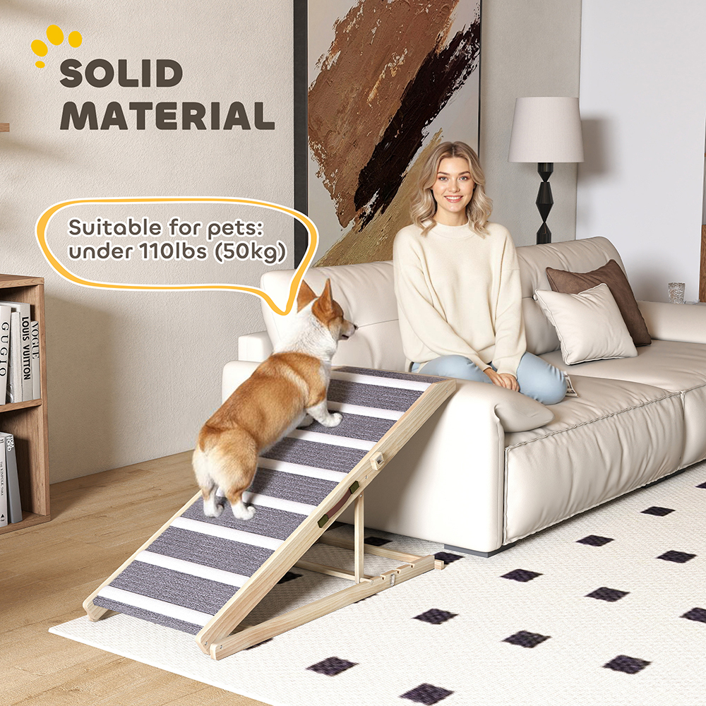 Dog Ramp For Couch, 4 Adjustable High-traction Carpet And Crossbars Foldable Pet Ramp For Small To Large Dog — image 12