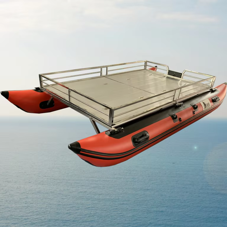 Nueva Diseño de Barco Catamarán Inflable de Aluminio 13 pies — imagen 4