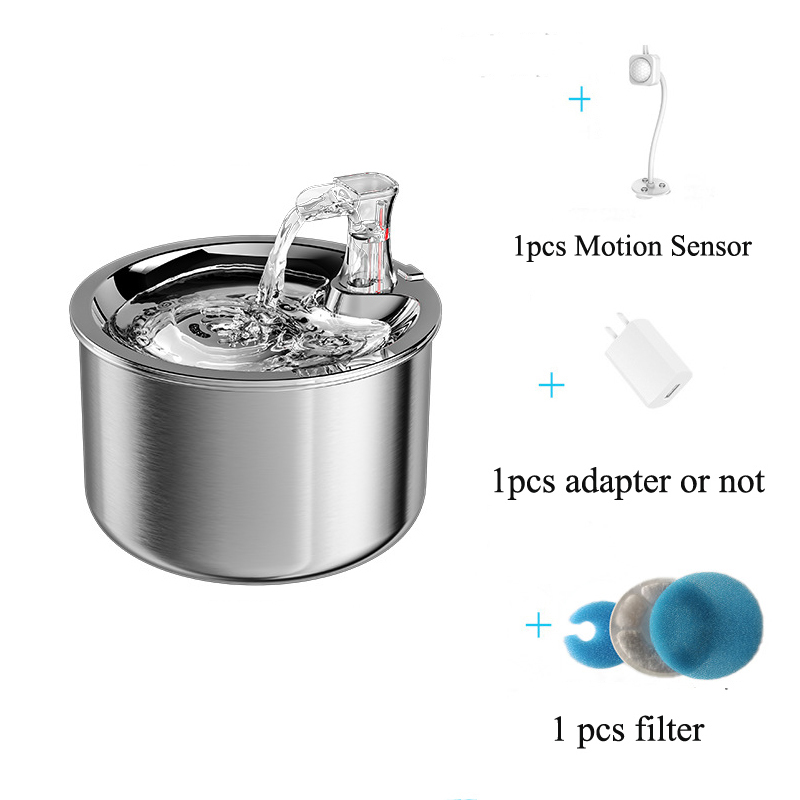 Stainless Steel Cat Water Dispenser Automatic Over-Circulation Flow Pet Smart Water Dispenser Cat And Dog Filter Drinking Bowl — image 7