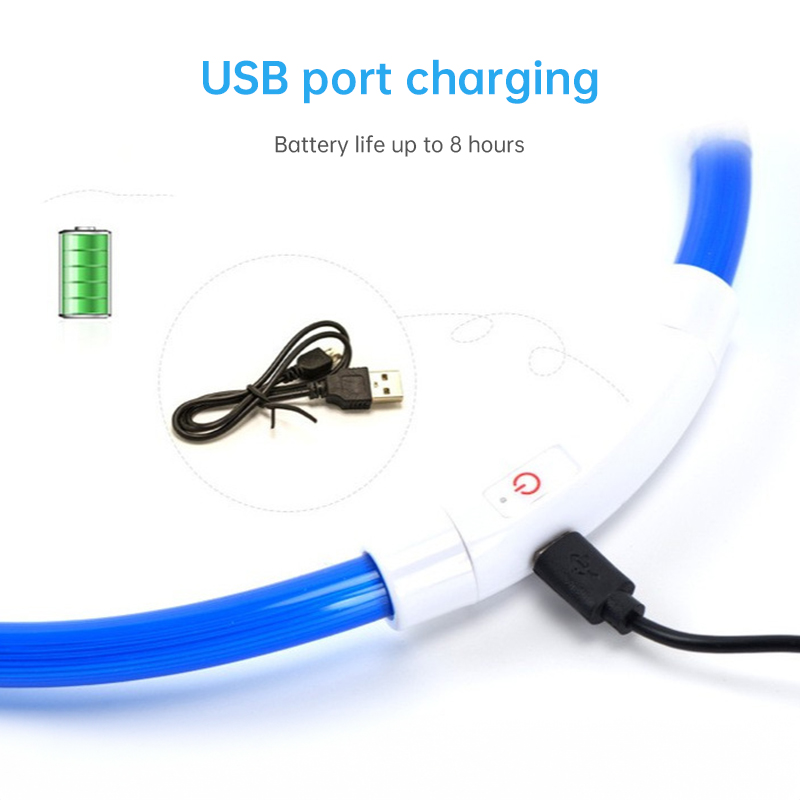 3-Mode LED Dog Collar - USB Rechargeable, Detachable & Glowing Pet Safety Necklace for Night — image 12