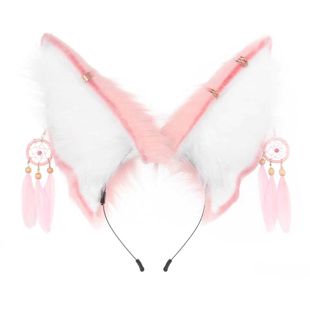 Cinta para la cabeza con orejas de peluche hechas a mano y accesorio de telar soñador, disfraz de Halloween Anubis cosplay egipcio — imagen 1