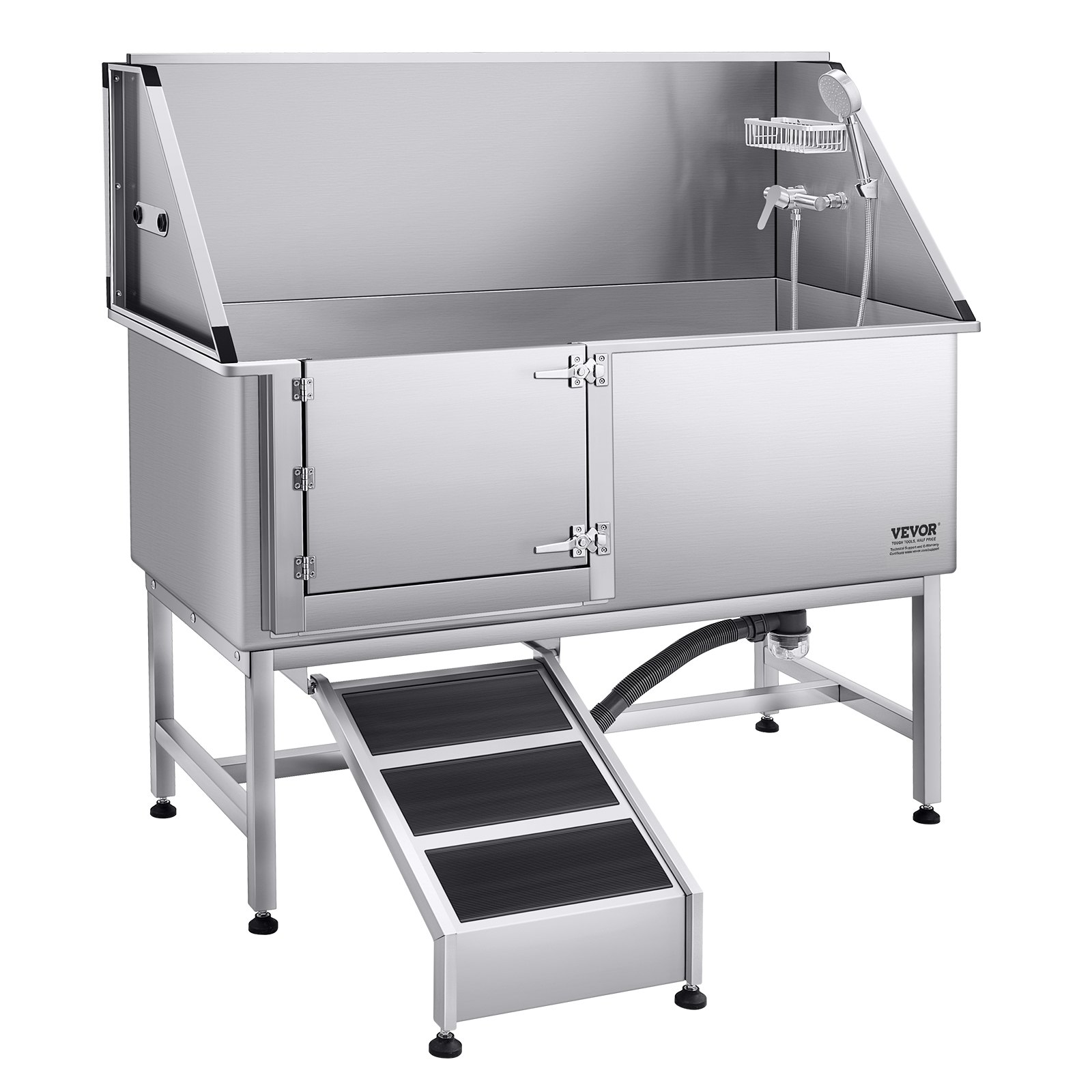 Dog Grooming Bath Tub Stainless Steel W Ramp Water Filter Left — image 4
