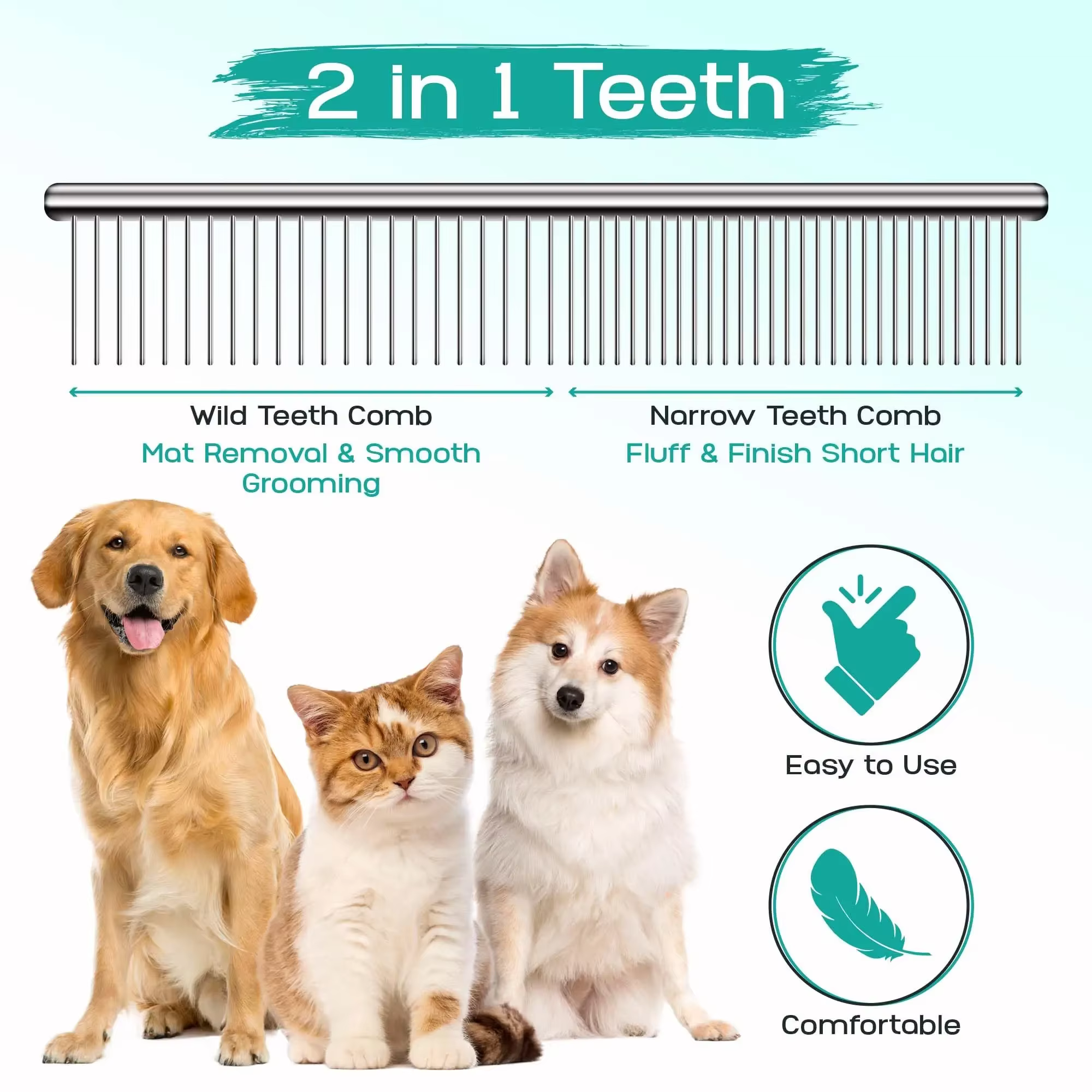 5 in 1 Professional Dogs Grooming Scissors Set Stainless Steel Dog and Cat Hair Thinning Shears with Safety Round Tip for Pet — image 6