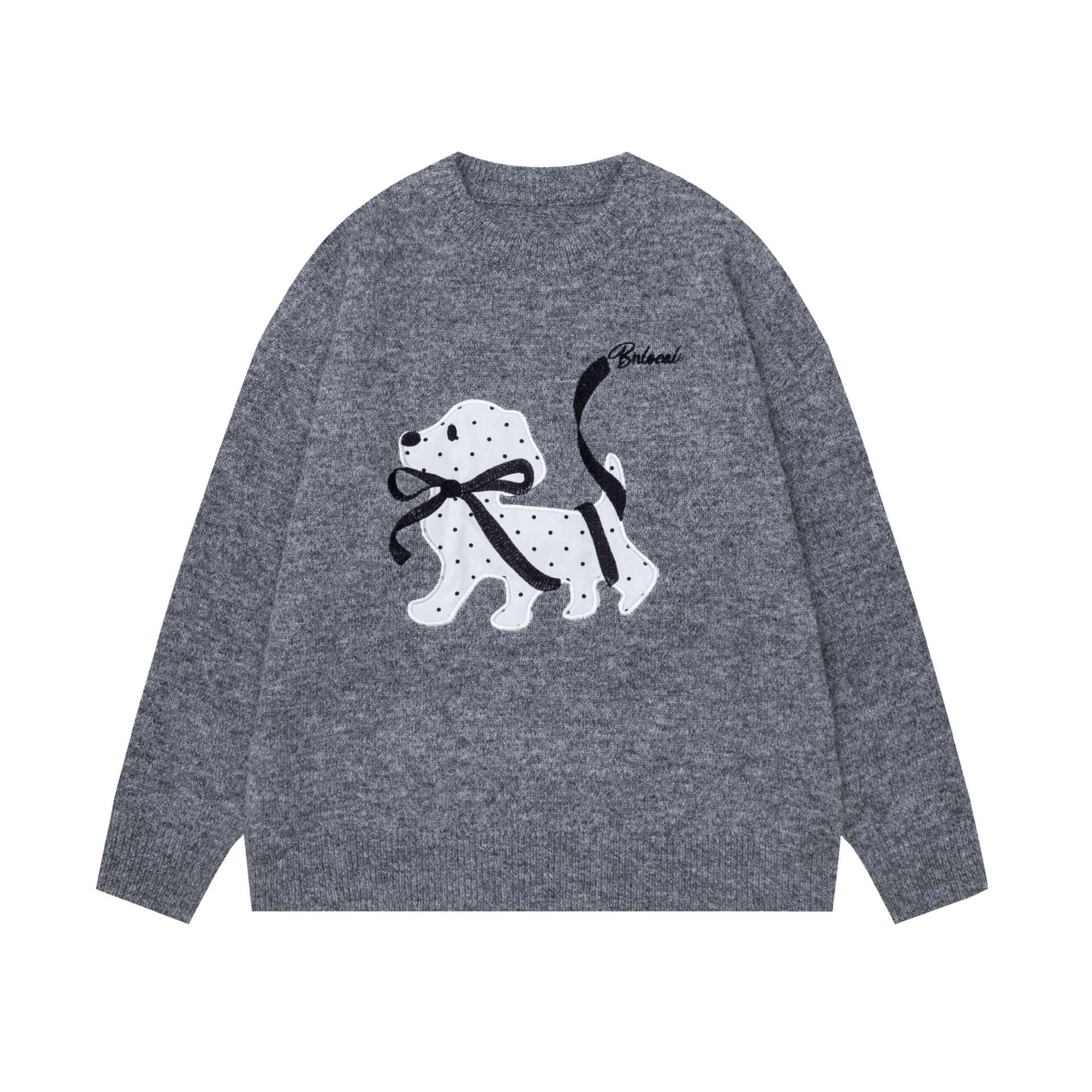 Dotted puppy patch sweater — image 2