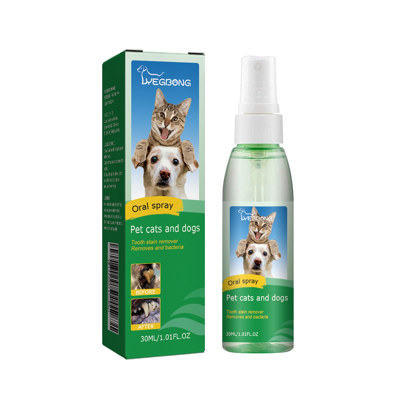 Yegbong Pet Tooth Deodorizer Spray, Cats And Dogs Universal Mouth Cleaning Breath Freshening Spray — image 3