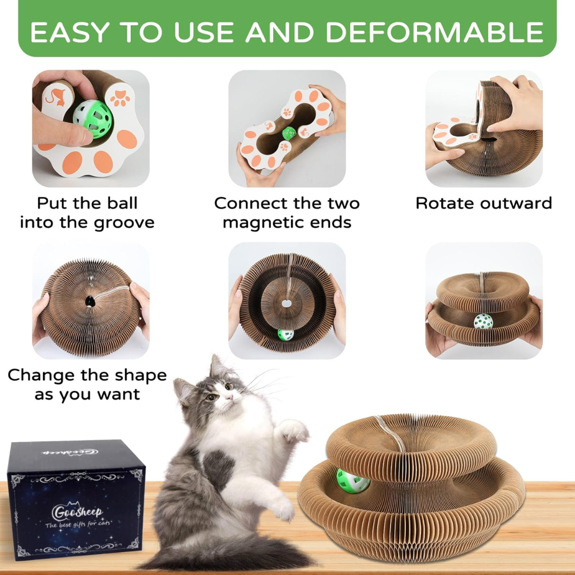 Kitty Kurlz Cat Scratcher Toy Interactive For Indoor Cats — image 5