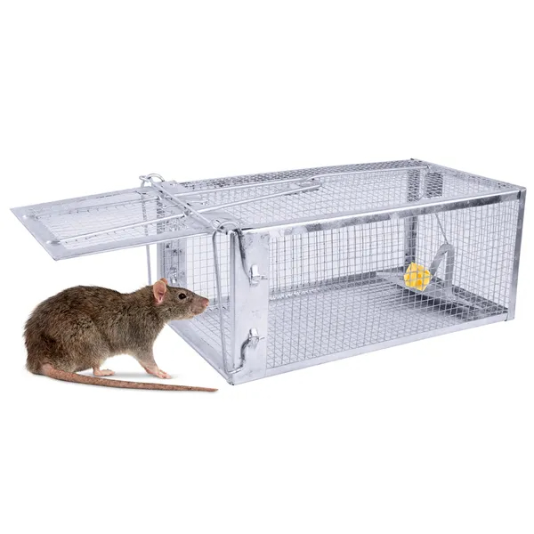 2 Pack Rat Trap Cage Humane Live Rodent Trap Cage Galvanized Iron Mice Mouse Control Bait Catch With Detachable U Shaped Rod — image 8
