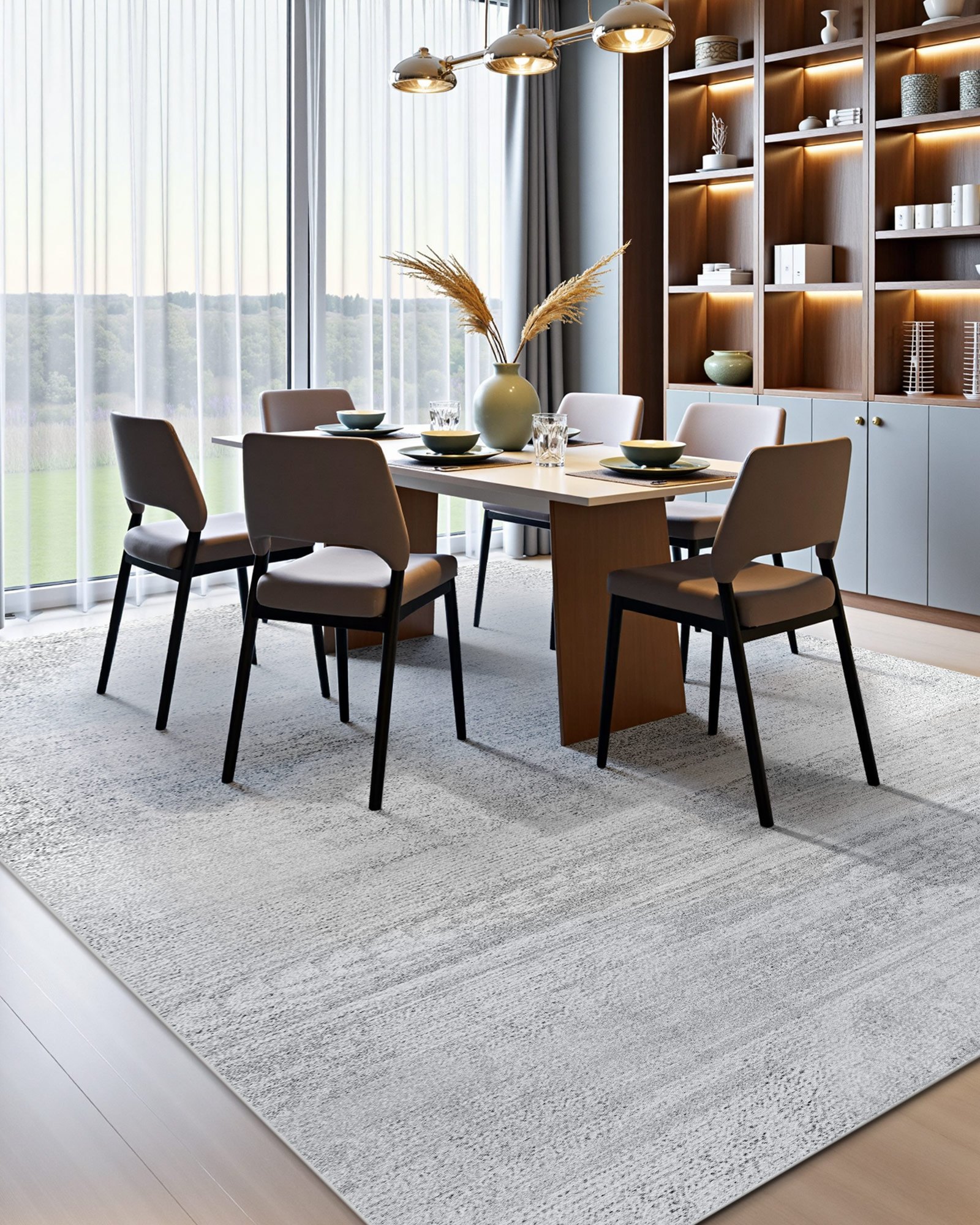 Area Rug, 10 X 14 Ft Large Washable Rug, Non-Slip And Tear-Resistant Soft Carpet, Pet & Child Friendly Modern Area Rugs, Indoor Mat For Bedroom, Office, Living Room, Kids Room, Entryway, Gray — imagen 5