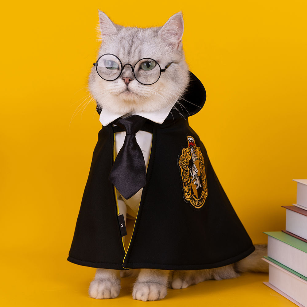 Pet Cloak Embroidered Cloak Cat Shaped Up Costume Harry Potter Wizardry Academy Style Teddy Bears Dog Clothes — image 3
