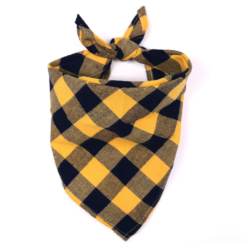 Bufandas para Perros Grandes Pañuelos de Coto para Mascotas Triangulares de Algodón con Estampados de Cuadra Lavables Accesorios para Caninos y Gatos — imagen 6