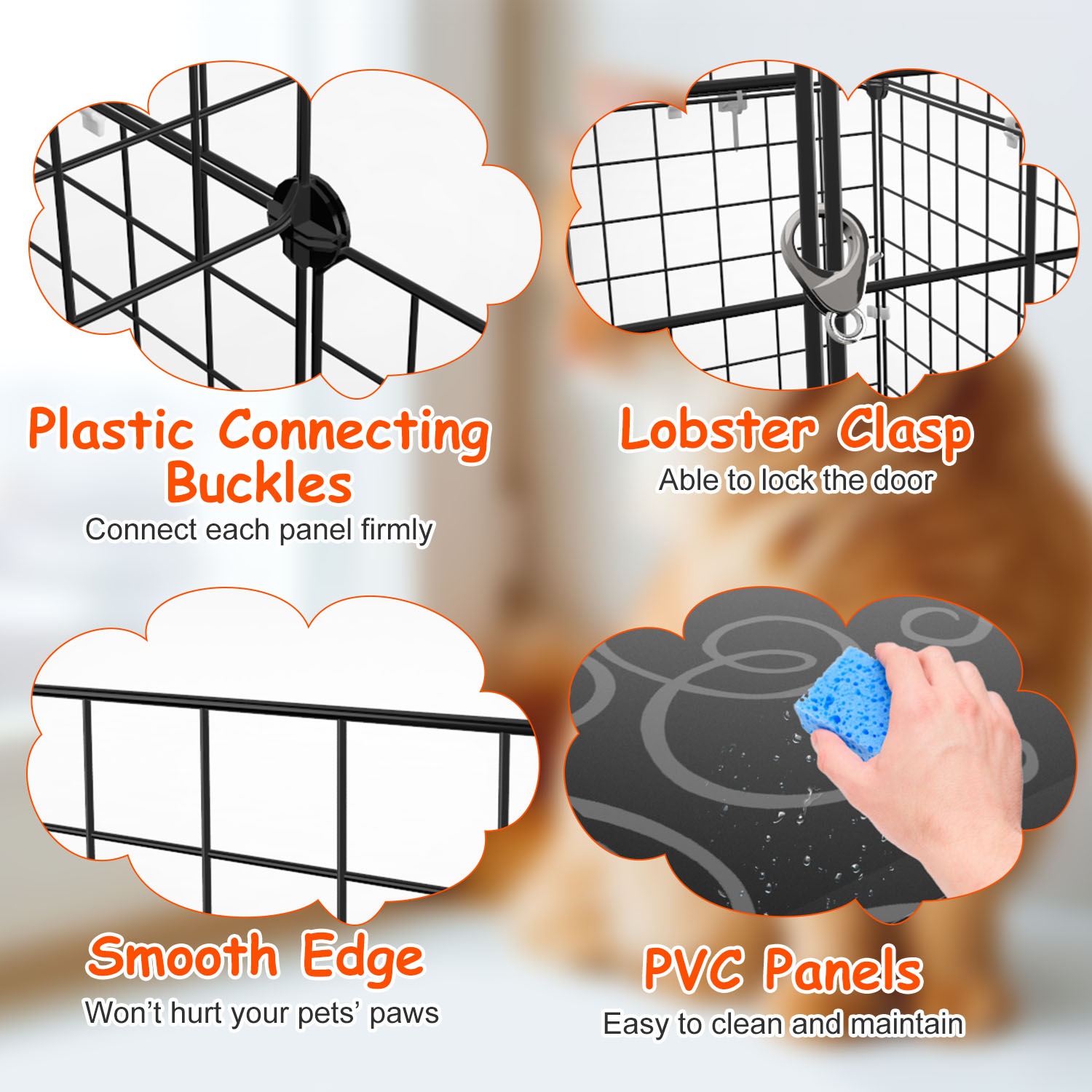 Jaula/Parque para Gatos de 2 Niveles, Recinto para Mascotas de Interior, Casa Jaula para Gatitos Desmontable con Escalera para Trepar, 2 Puertas, para 1 a 2 Gatos, Hurones, Ardillas y Otros Animales Pequeños — imagen 2