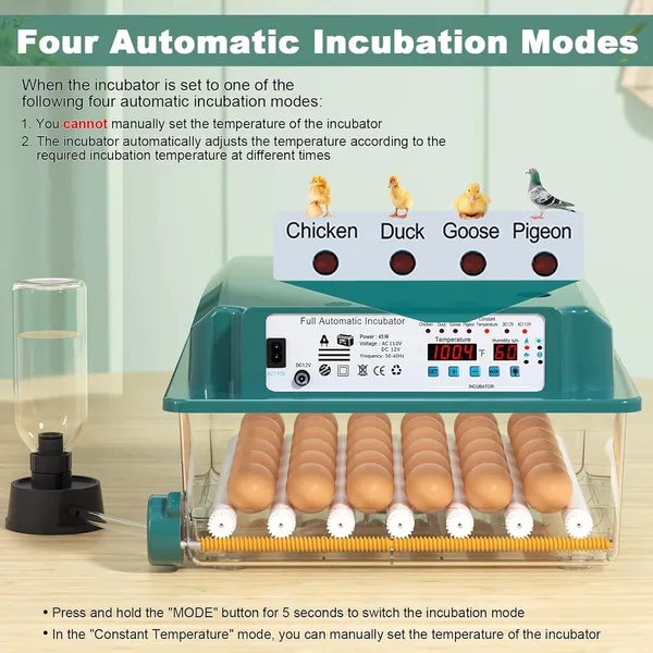 36 Eggs Incubators For Hatching Eggs, Egg Incubator With 4 Automatic Incubate Mode, Chicken Incubator With Automatic Egg Turning Humidity Monitoring, Poultry Egg Incubator With Egg Candle — image 1