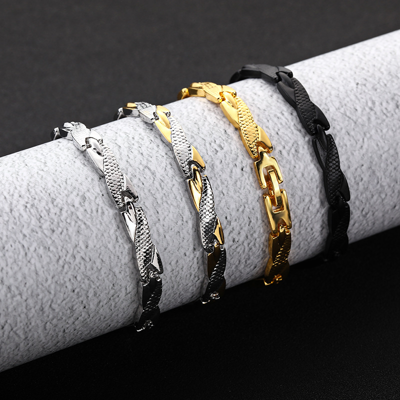 Cinturón de Oro con Diseño Dragón Geométrico para Hombre y Mujer - 7mm Ancho, Acero Inoxidable y Titanio — imagen 1