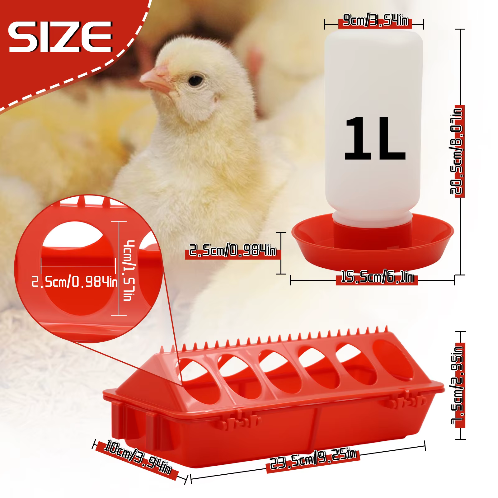 Alimentador Automático de Pollo y Agua para Pollos, Codornices y Corderos - Dispensador de Alimento Ligero — imagen 2