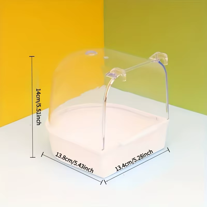 Baño de Aves Transparente - Ducha Impermeable para Loros, Amorosos y Cururos con Manija Fácil de Agarrar — imagen 2