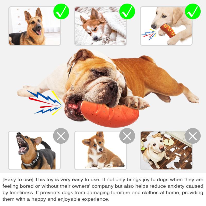 Juguetes de mordida para perros agresivos Chaewers - Juguetes indestructibles para perros con mordidas intensas, juguetes de goma naranja planos — imagen 4