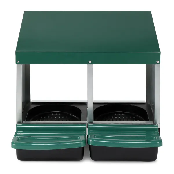 2 Compartment Roll Out Chicken Nesting Box With Plastic Basket, Egg Nest Box Chicken Laying Box Hens Chicken Coop Box, Green — imagen 5