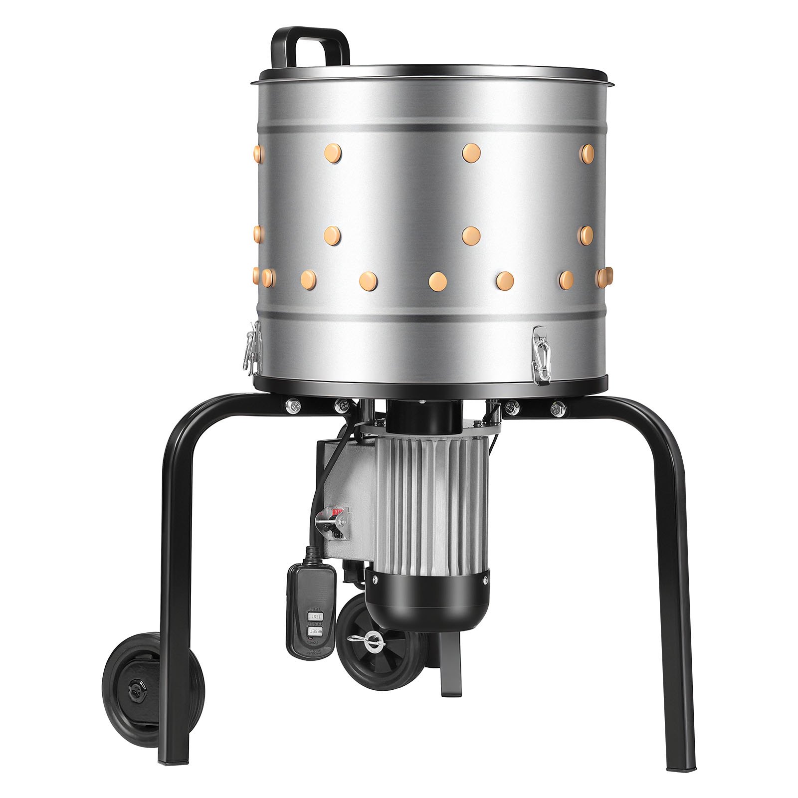 Máquina de Plumeo de Pollos, tambor de 15.7 pulgadas, 550W y 275 RPM - Electrónica para remover plumas con dedos suaves para 1-2 pollos por ciclo — imagen 1