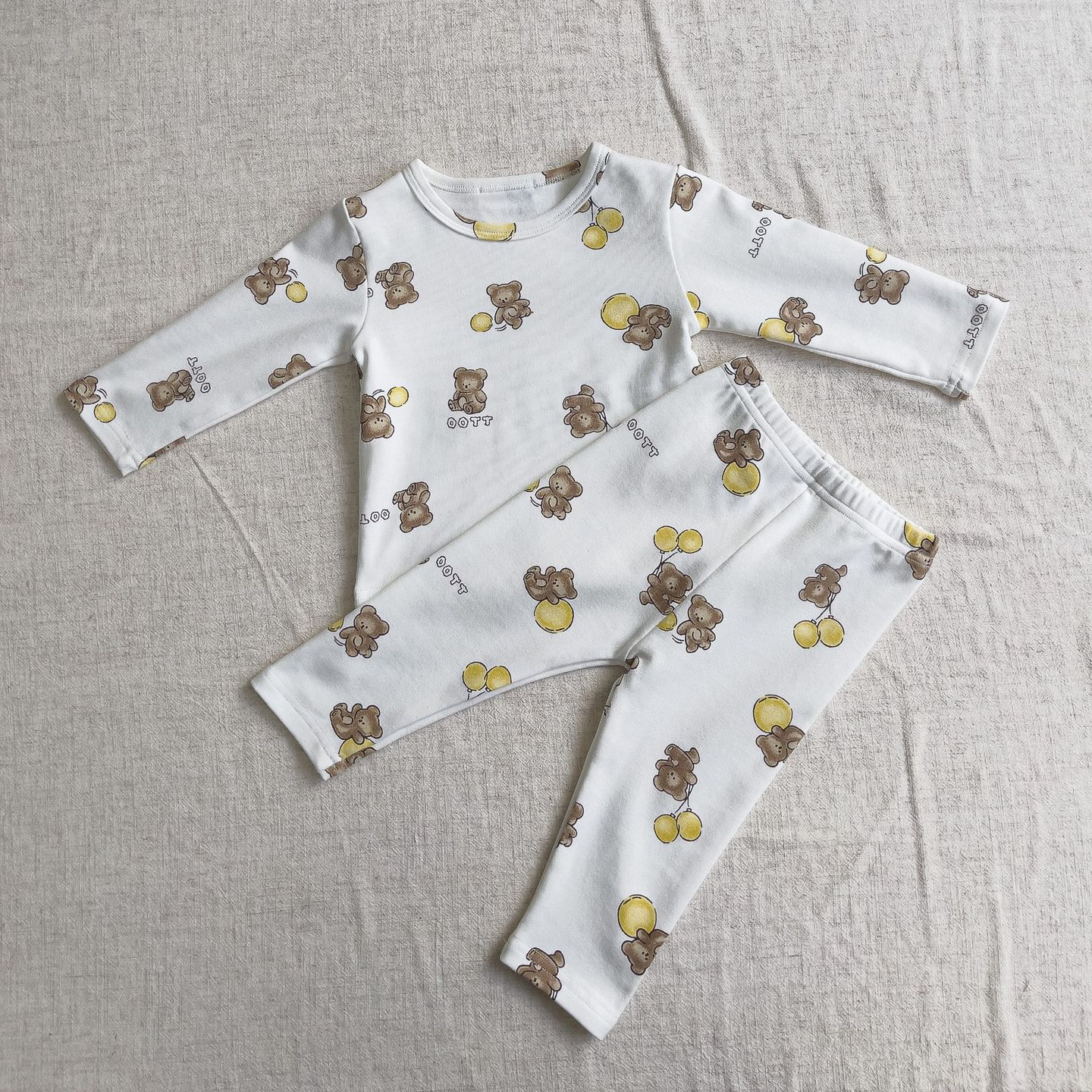 Baby Bottoms Set, Children's Two-Piece Set with Bear Balloon Print Long Sleeve T-Shirt and Pants Pajama Set — image 5