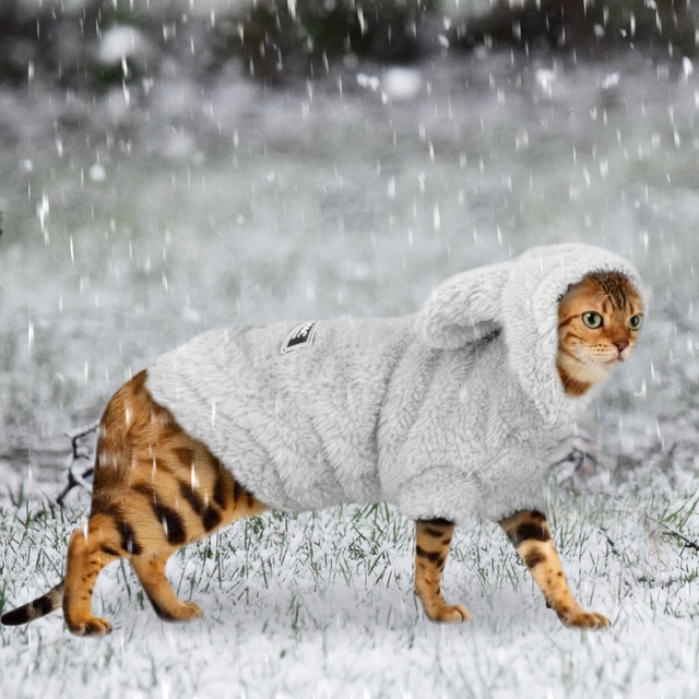 Warm Cat Clothes Winter Pet Puppy Kitten Coat Jacket For Small Medium Dogs Cats Chihuahua Yorkshire Clothing Costume Pink S-2XL — image 7
