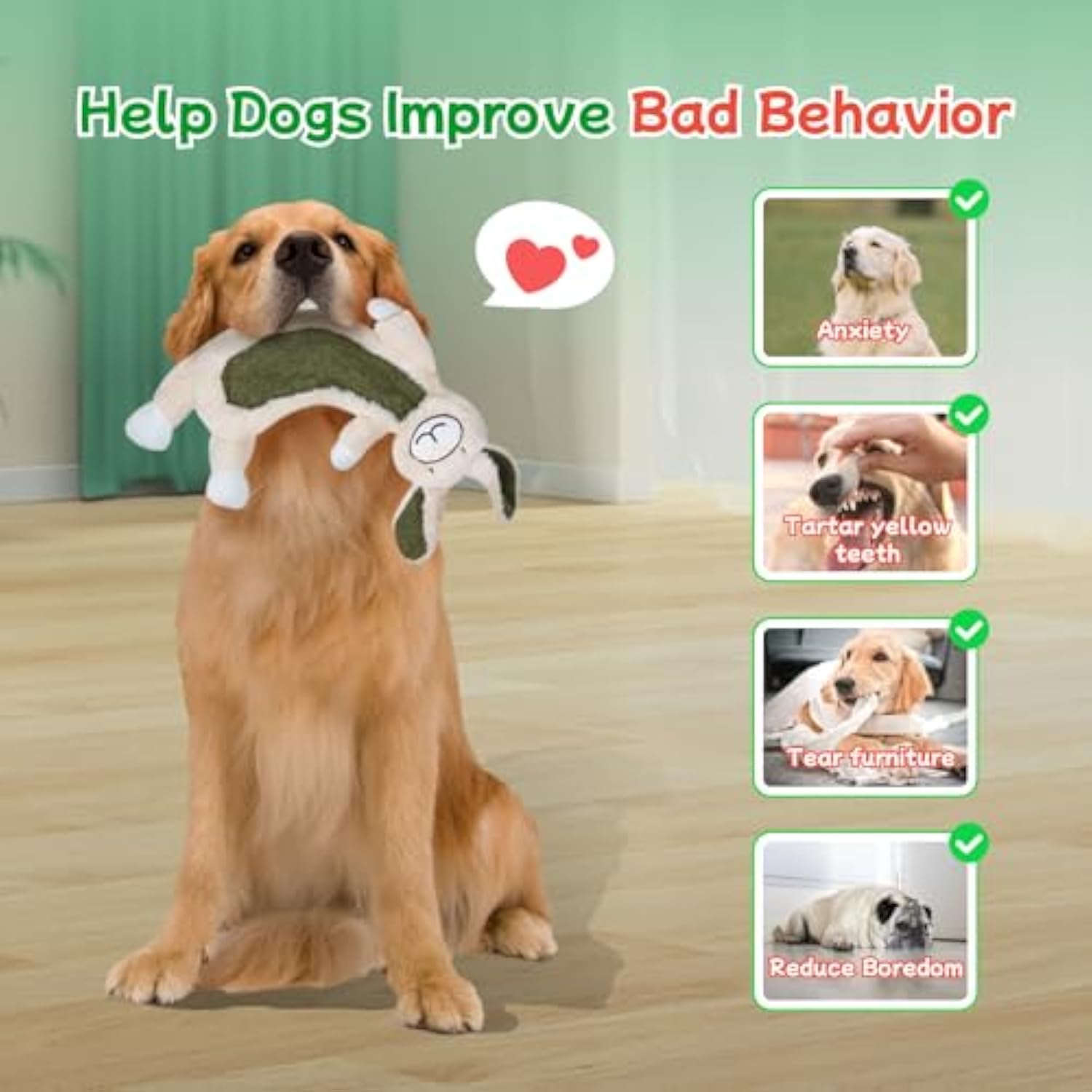 No Stuffing Crinkle Dog Toys, Unbreakable Plush Squeaky Dog Toys For Heavy Chewers Interactive Dog Toys For Large Medium Small Dogs, Unstuffed Doggie Toys For Aggressive Chewers — image 5