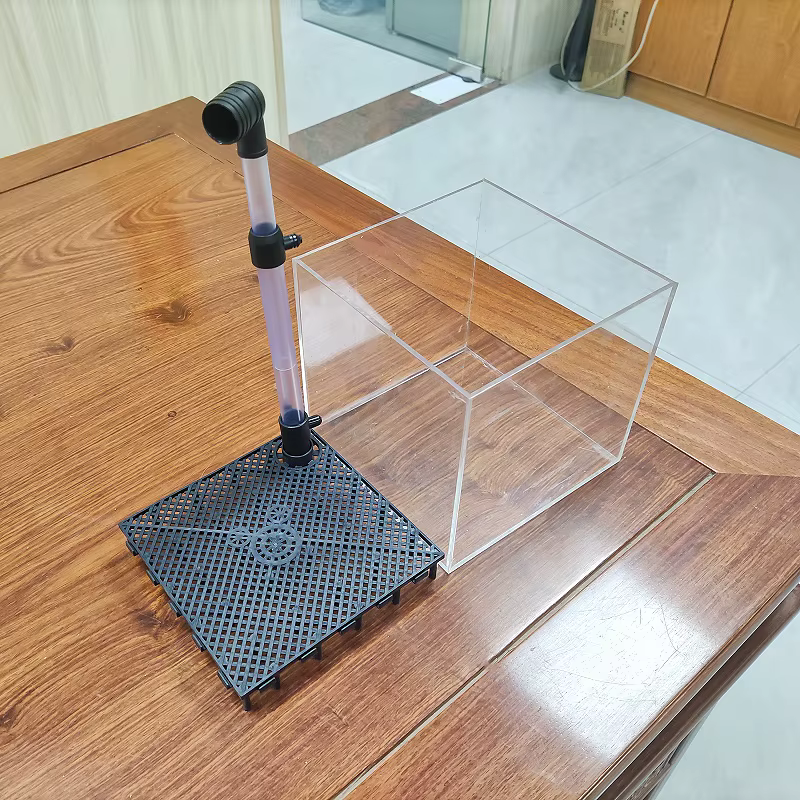 Sistema de Filtro Acetato Transparente para Camarones y Pez, Caja Cuadrada UGF para Acuario con Pasto de Agua — imagen 5