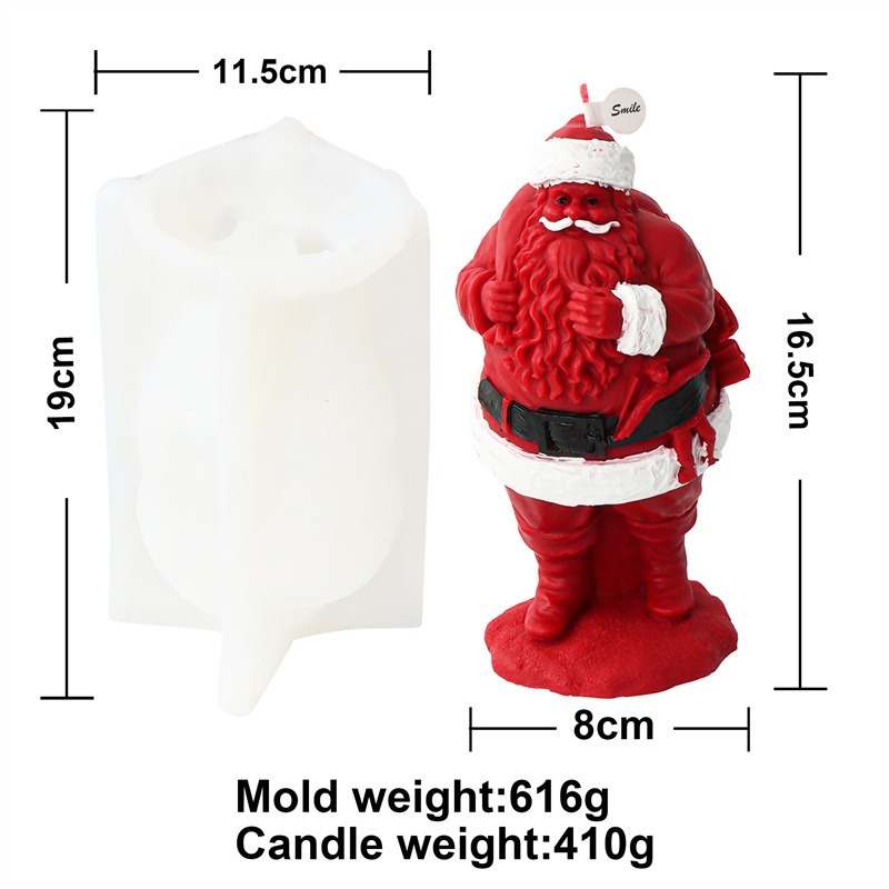 Silicone Santa Claus Series Christmas Tree Candle Mold Snowman Elk Aromatherapy Plaster New Ornament Decoration — image 3