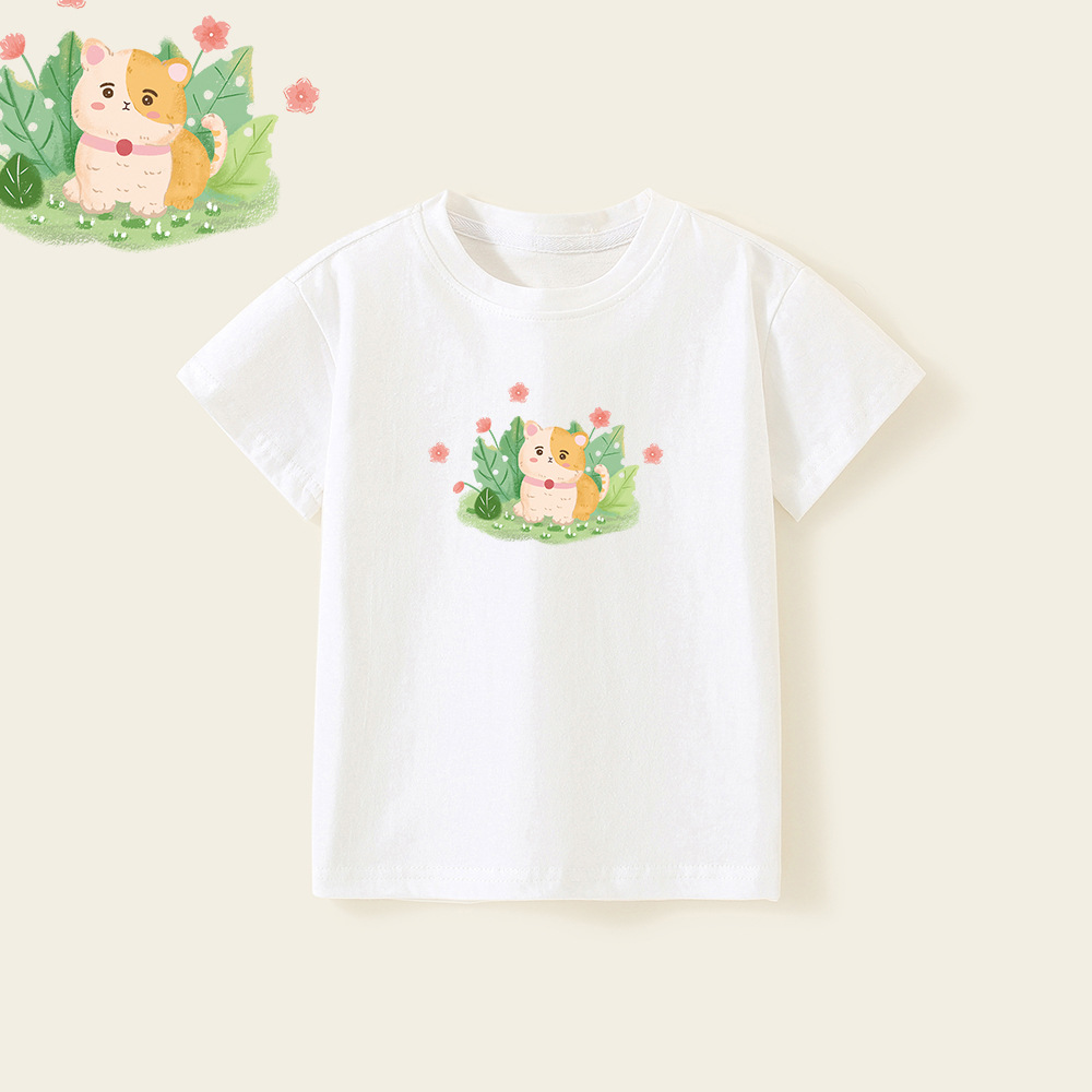 Baby Boy T-Shirt Cartoon Cat Short Sleeve Top Kids — image 3