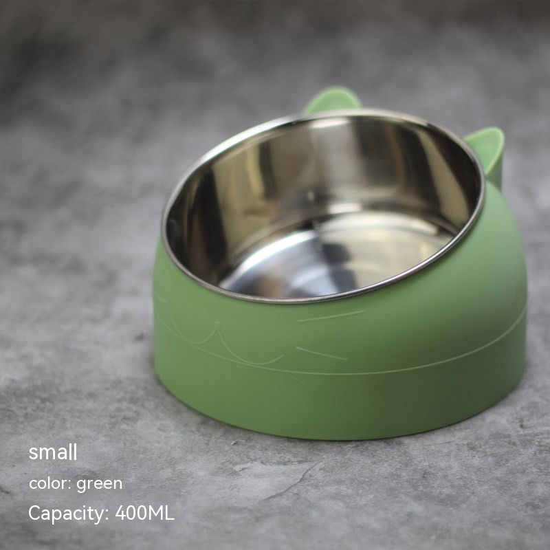 Bandeja de Alimento para Perros en Acero Inoxidable, Doble Plato con Protección Cervical y Boca Oblicua — imagen 14
