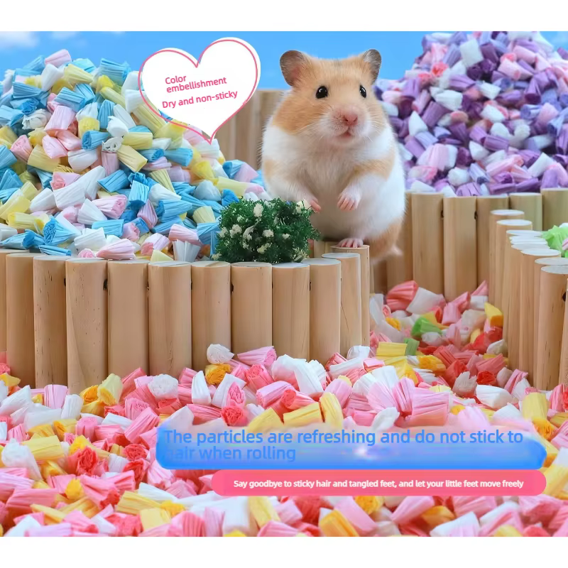 New Dust-free Paper Particle Hamster Bedding Breathe Gently Small Animal Cage Landscaping Supplies Rat Accessories — image 3