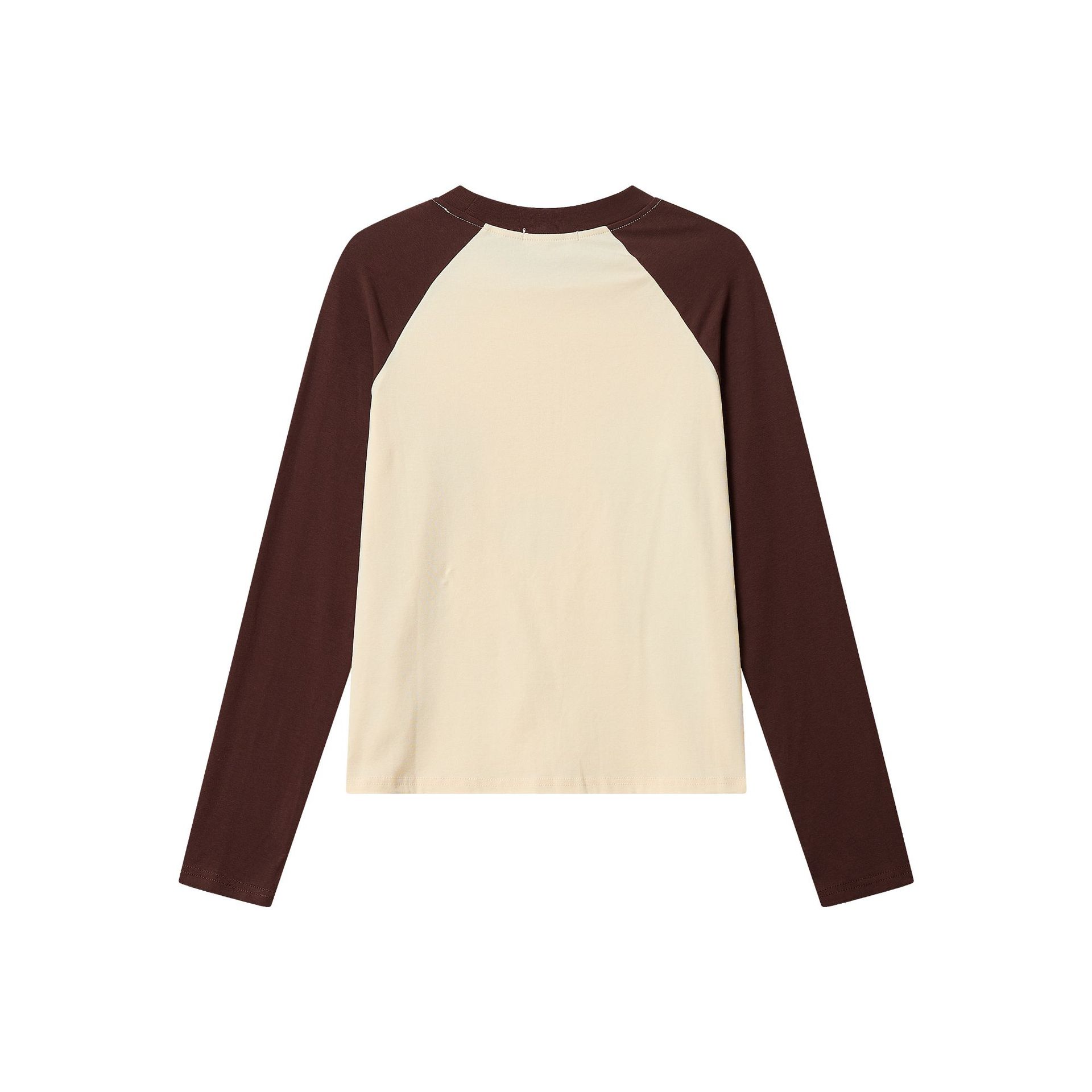 Cute Dog Print Long Sleeve Color Block Raglan T-Shirt for Women — image 3