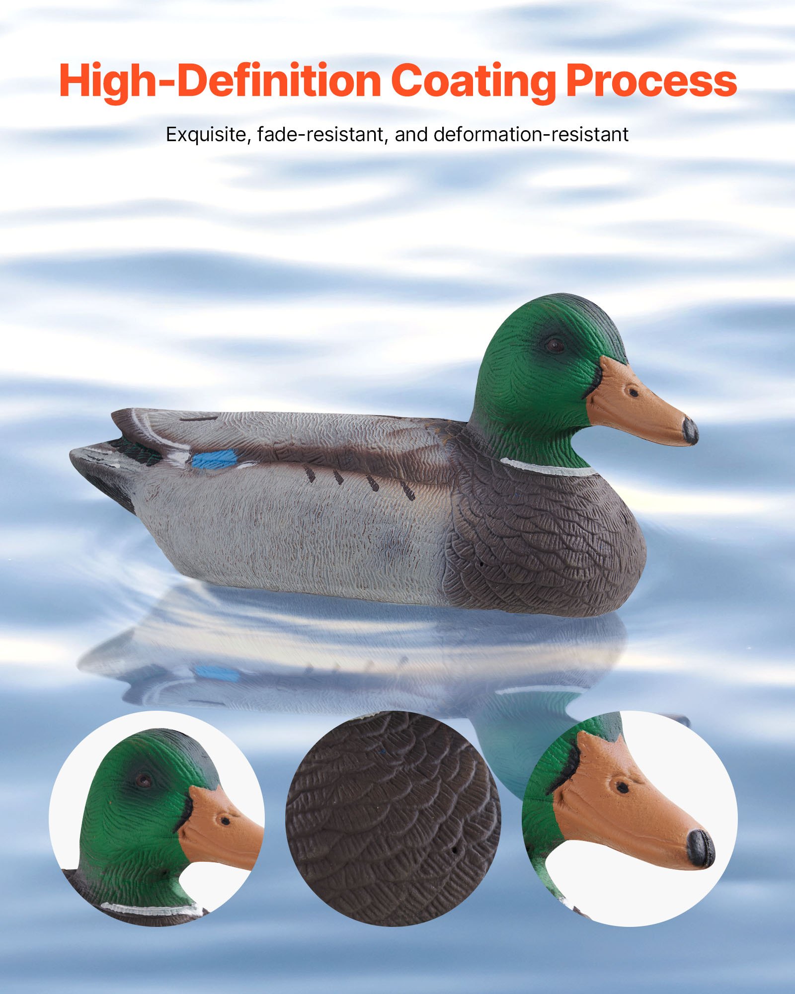 Decores de Pato Realistas: Decoyes Flotantes para Caza, Plástico Ligero y Resistente, 6-Paquete Completo — imagen 2