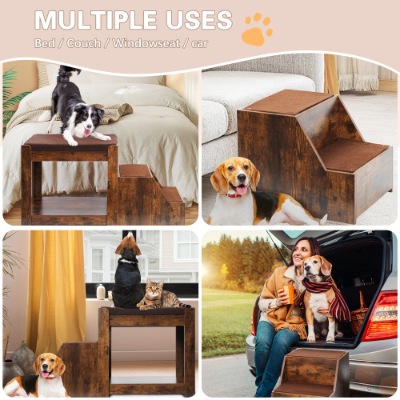 Pet Bunk Bed With Removable Step For Dogs And Cats, Multi-Level Bed Window Perch Seat Platform With Cushion And Cat Scratch Pad, Indoor Use — imagen 6