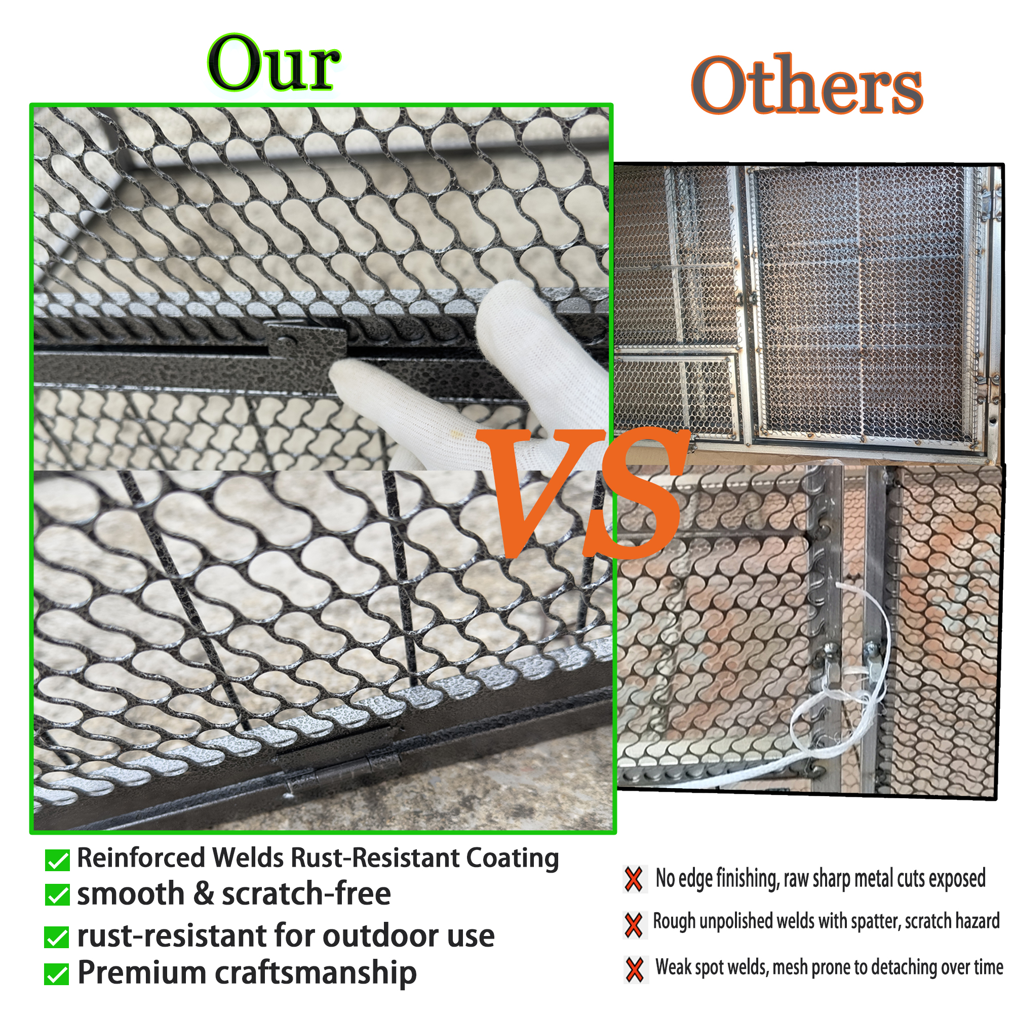 Gallinero Reforzado de 83", Jaula Duradera para Palomas de Uso Exterior, Jaula Cómoda para Crianza Doméstica de Aves, Diseño de Fácil Instalación y Gran Capacidad de Carga para Pollos, Patos y Gansos — imagen 5
