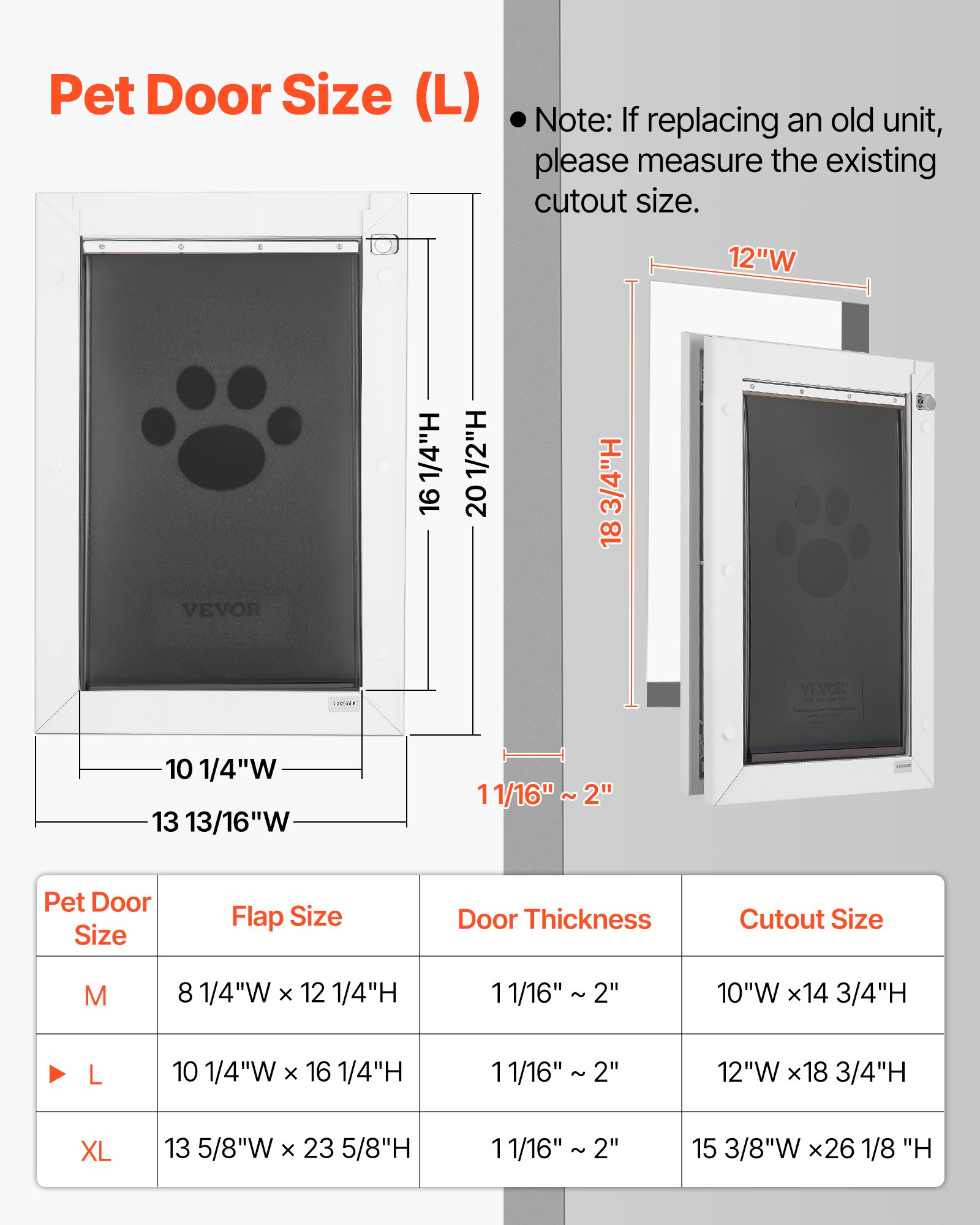 Puerta para Mascotas Grande, Con Tres Flap Magnéticos y Estructura Metálica, Fuerte y Resistente al Tiempo, Acceso Fácil para Perros en Interiores y Exteriores — imagen 3