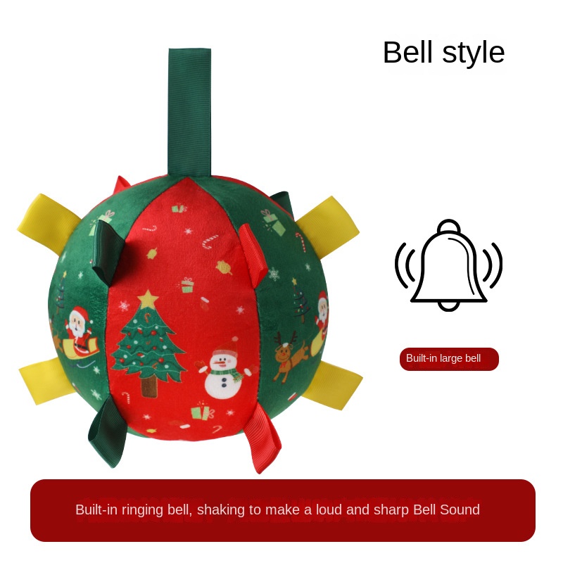 Christmas style dog toy ball outdoor sports ball self fun grinding plush ball small and medium-sized dog training pet toy — image 6