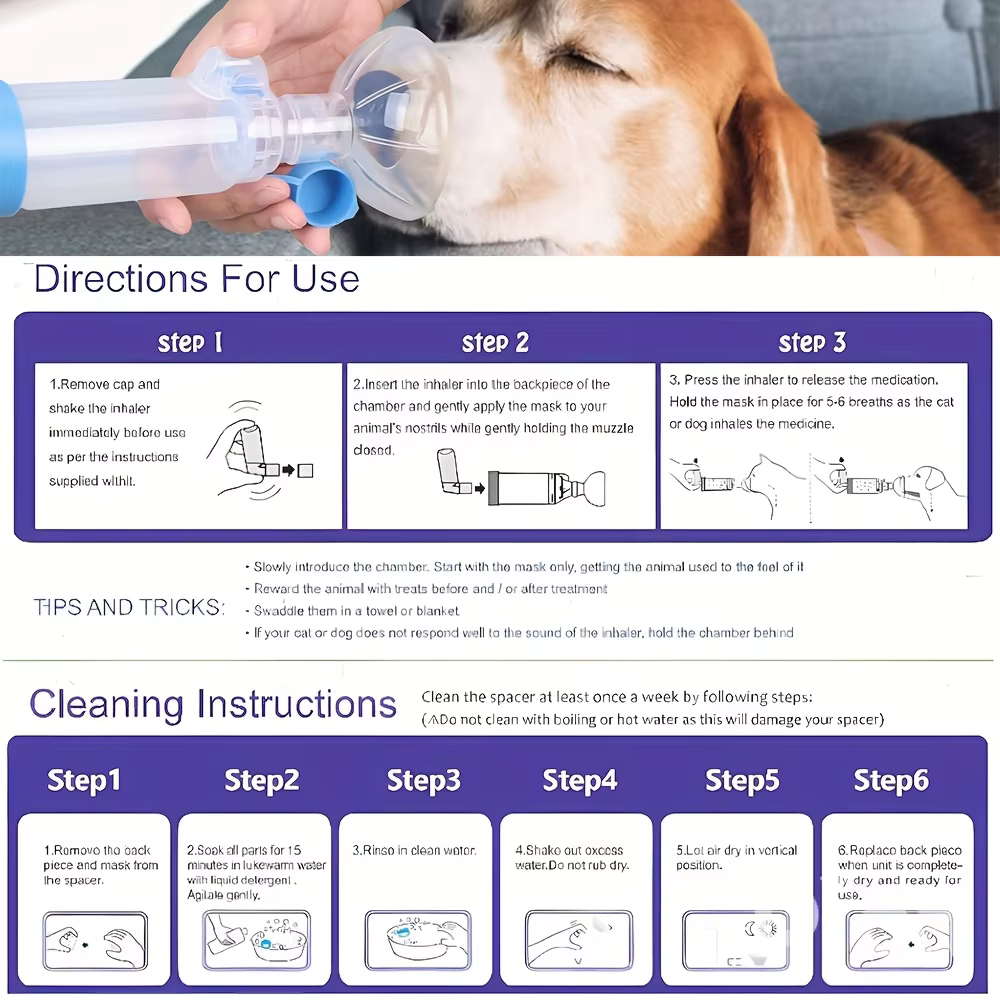 Adjustable Pet Nebulizer Mask, Large-Capacity Aerosol Spacer, Respiratory Care for Pets — image 4