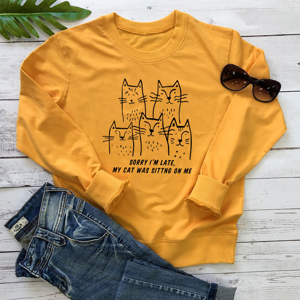 My Cat Was Sitting On Me Cat Printed Hoodie — image 5