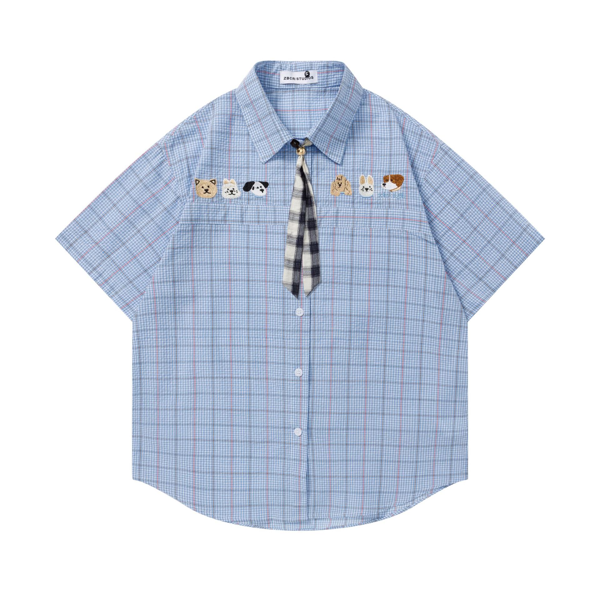 Dog Embroidered Tie Short Sleeve — image 2