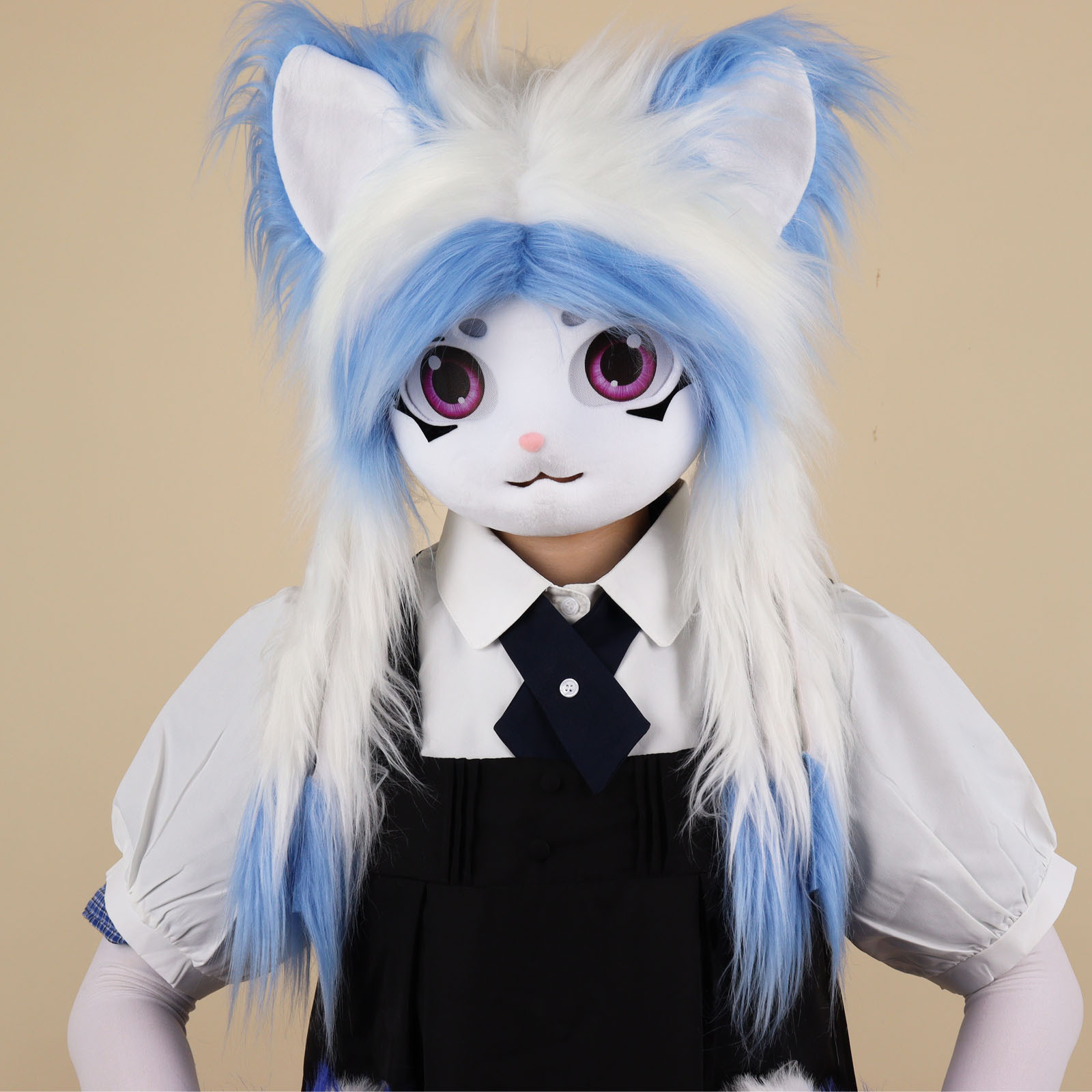 Kigurumi Plush Animal Head Wearable Hoodie Lolita Ready-to-Wear Cosplay Cute Animal Costume Furry Costume — image 1