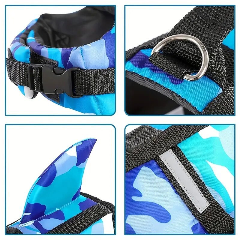 Dog Life Jacket Lightweight Adjustable Velcro Medium to Large Dog Swimwear — image 3