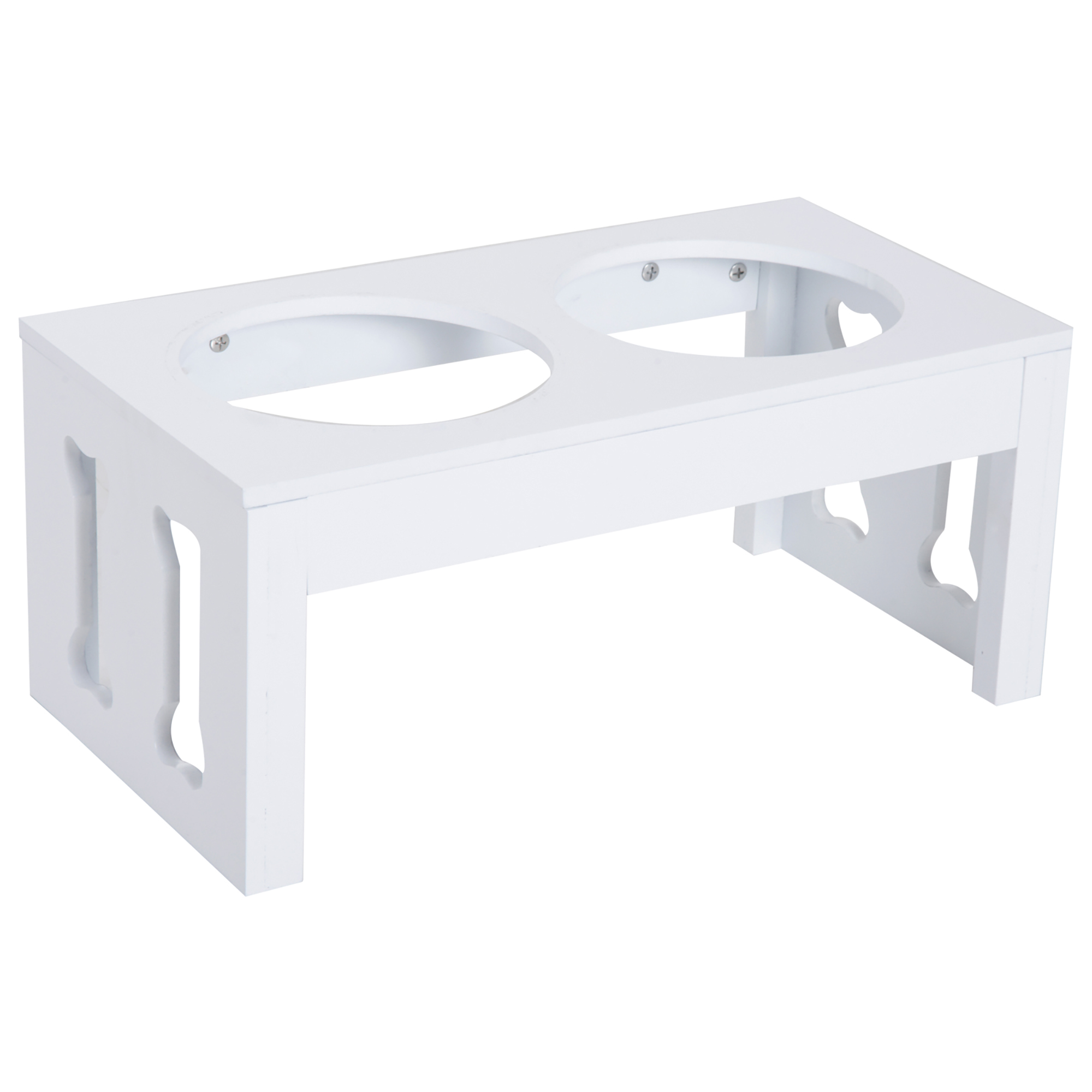 Tazones Elevados Decorativos Modernos para Perro de 23", Comedero y Bebedero de Madera Resistente, Estación de Alimentación Elevada, Blanco — imagen 6