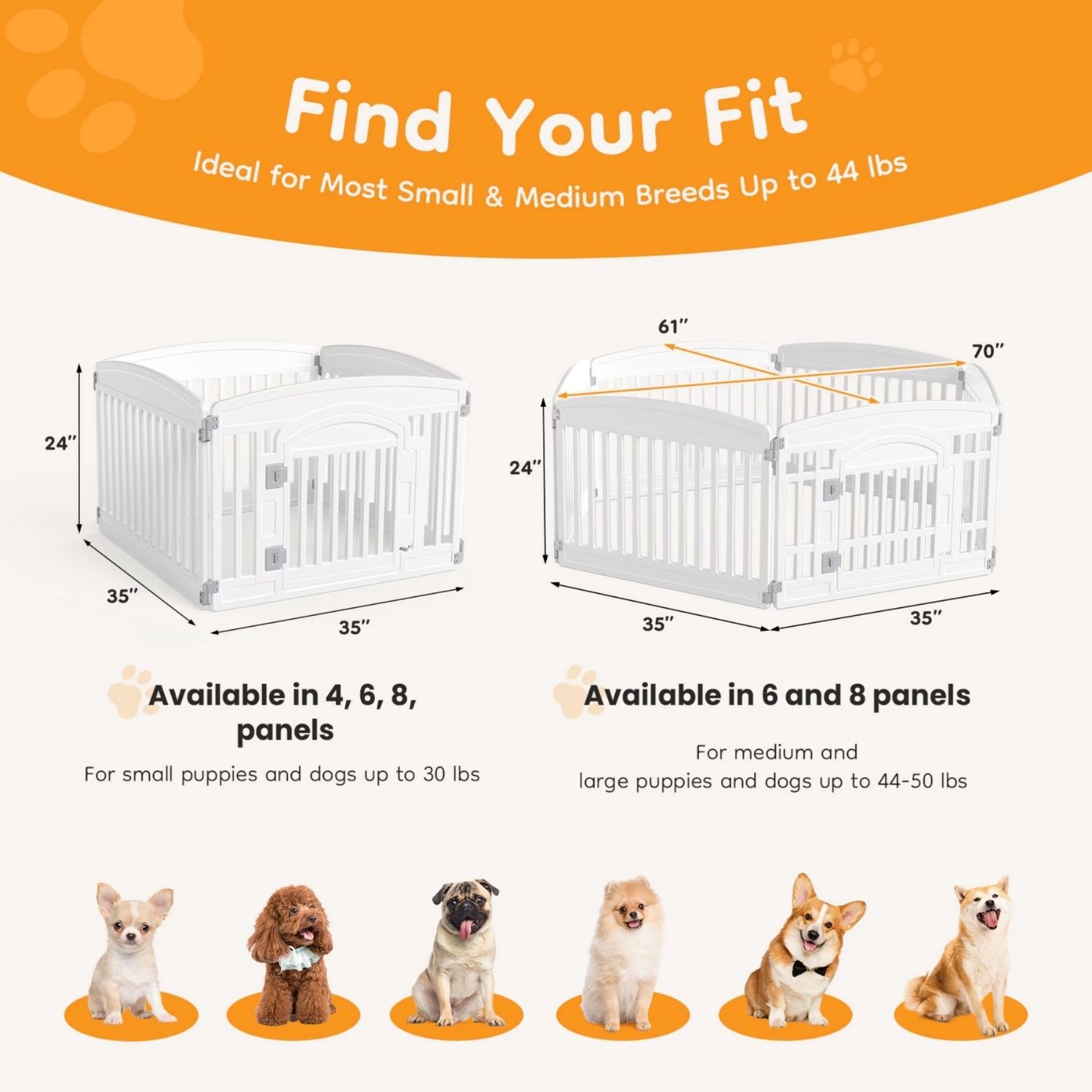 Dog Playpen Safe & Secure Indoor-Outdoor Pet Fence -Folding & Portable Ideal For Small To Medium Dogs - Easy To Clean — image 4